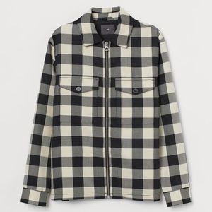 H&M Checkered Jacket Black/White Large